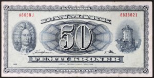 Denmark, Kingdom, Frederik IX (1947-1972), 50 Kronen 1966