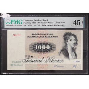 Dánsko, kráľovstvo, Margrethe II (1972-dátum), 1 000 korún 1992