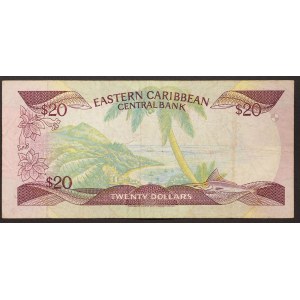 Východokaribské státy (1965-data), Svatá Lucie (L), 20 dolarů b.d. (1987-88)