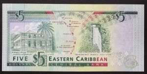 États des Caraïbes orientales (1965-date), Sainte-Lucie (L), 5 dollars s.d. (1993)