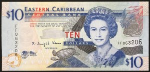 Etats des Caraïbes orientales (1965-date), (Depuis 2008 sans lettres), 10 Dollars s.d. (2008)