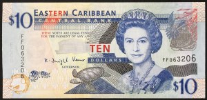 Stati dei Caraibi orientali (1965-data), (Dal 2008 senza lettere), 10 dollari n.d. (2008)