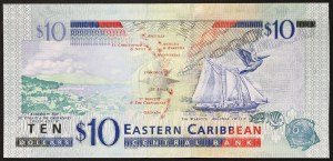 East Caribbean states (1965-date), (Od roku 2008 bez písmen), 10 Dollars b.d. (2008)