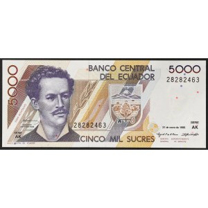 Ecuador, Repubblica (1831-data), 5.000 Sucres 31/01/1995