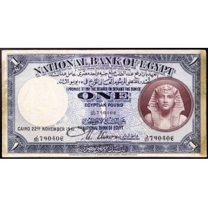 Egypt, Kingdom, Farouk (1355-1372 AH) (1936-1952 AD), 1 Pound 22/11/1941