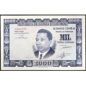 Equatorial Guinea, Republic (1968-date), 1.000 Pesetas 12/10/1969