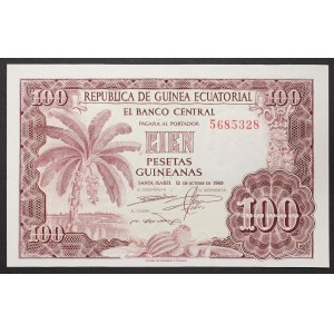 Equatorial Guinea, Republic (1968-date), 100 Pesetas 12/10/1969