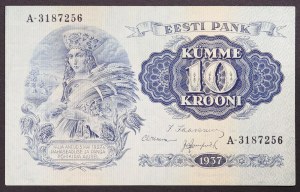 Estonia, Republika (od 1918 r.), 10 Krooni 1937 r.