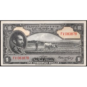 Etiopie, království, Haile Selassie (1930-1936 a 1941-1974), 1 dolar b.d. (1945)
