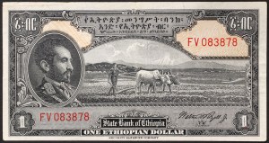 Äthiopien, Königreich, Haile Selassie (1930-1936 und 1941-1974), 1 Dollar n.d. (1945)