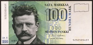 Finland, Republic (1919-date), 100 Markka 1986 (1991)