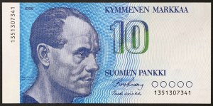 Fínsko, Republika (1919-dátum), 10 Markka 1986