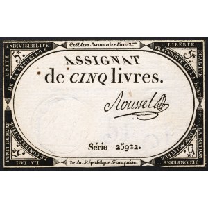 France, First Republic, 5 Livres n.d. (1791-93)