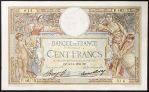 France, Third Republic (1870-1940), 100 Francs 08/11/1934