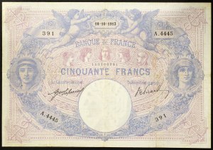 France, Third Republic (1870-1940), 50 Francs 18/10/1912