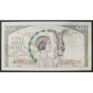 France, État français (1940-1944), 5.000 Francs 12/12/1940