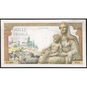 Francie, Francouzský stát (1940-1944), 1 000 franků 05/11/1942