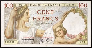 Francja, państwo francuskie (1940-1944), 100 franków 31/07/1941