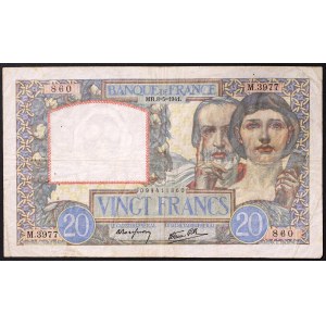 France, French State (1940-1944), 20 Francs 08/05/1941