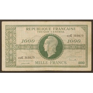 Francja, Skarb Centralny (1943-1945), 1 000 franków nd. (1944)