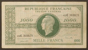 Francja, Skarb Centralny (1943-1945), 1 000 franków nd. (1944)