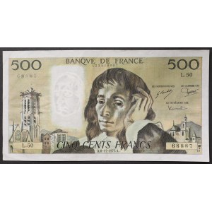 France, Fifth Republic (1959-date), 500 Francs 06/11/1975