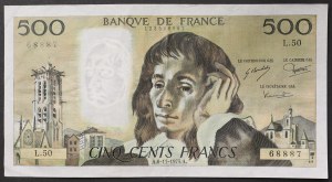 France, Fifth Republic (1959-date), 500 Francs 06/11/1975