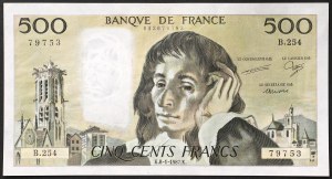 France, Fifth Republic (1959-date), 500 Francs 08/01/1987