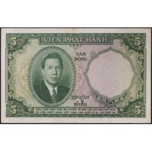 Indochiny Francuskie (Kambodża, Laos, Wietnam) (do 1954), 5 piastrów b.d. (1953)