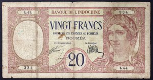 Francuska Nowa Kaledonia (1853 - data), 20 franków nd.