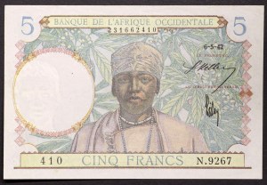 Africa occidentale francese, 5 franchi 1941-42