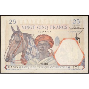 Französisch-Westafrika, 25 Francs 09/03/1939
