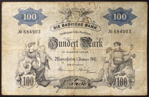 Germania, Baden, Friedrich II (1904-1918), 100 marchi 01/01/1907