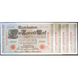 Allemagne, EMPIRE ALLEMAND, Wilhelm II (1888-1918), Lot 5 pcs.