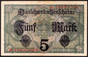 Allemagne, EMPIRE ALLEMAND, Guillaume II (1888-1918), 5 Mark 01/08/1917