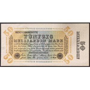 Niemcy, REPUBLIKA WEIMARSKA (1919-1933) Banknot miasta Speyer o nominale 50 miliardów marek z 10.10.1923 r.