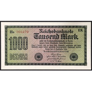 Germany, WEIMAR REPUBLIC (1919-1933), 1.000 Mark 1922