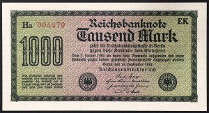 Allemagne, RÉPUBLIQUE WEIMAR (1919-1933), 1.000 Mark 1922