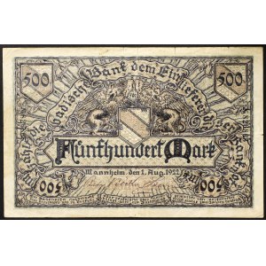 Německo, Výmarská republika (1919-1933), 500 marek 01/08/1922