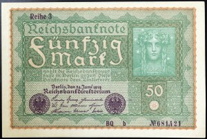 Allemagne, RÉPUBLIQUE WEIMAR (1919-1933), 50 Mark 1919