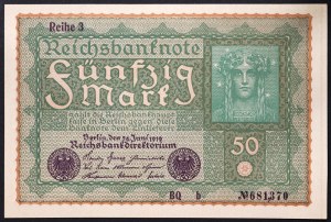 Niemcy, REPUBLIKA WEIMARSKA (1919-1933), 50 marek 1919
