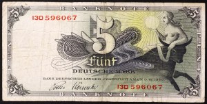 Deutschland, BUNDESREPUBLIK (1948-datum), 5 Mark 09/12/1948