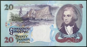Gibraltar, British Colony (1967-date), Elizabeth II (1952-2022), 20 Pounds 01/07/1995