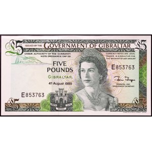Gibraltar, kolonia brytyjska (1967 - zm.), Elżbieta II (1952-2022), 5 funtów 1988
