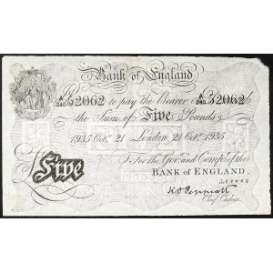 Great Britain, Kingdom, George V (1910-1936), 5 Pounds 21/10/1935