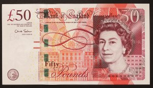 Gran Bretagna, Regno, Elisabetta II (1952-2022), 50 sterline 2010