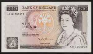 Wielka Brytania, Królestwo, Elżbieta II (1952-2022), 10 funtów 1957-61