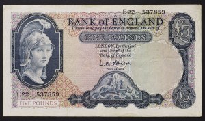 Veľká Británia, kráľovstvo, Alžbeta II (1952-2022), 5 libier 1961-67