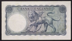 Wielka Brytania, Królestwo, Elżbieta II (1952-2022), 5 funtów 1961-67
