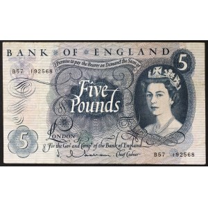 Großbritannien, Königreich, Elizabeth II (1952-2022), 5 Pfund 1963-66